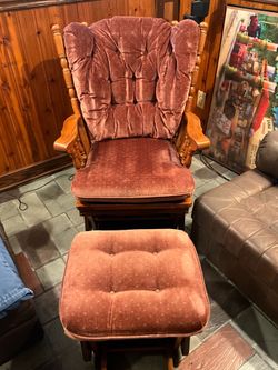 Rocking chair with foot stool that rocks also