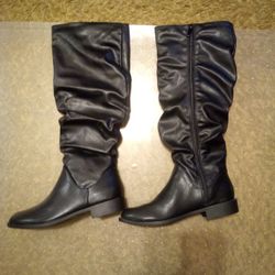 Bamboo Side Zipper Faux Boots