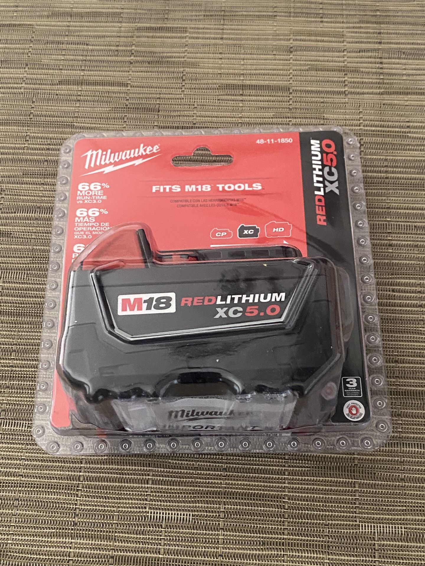 Milwaukee M18 XC 5.0ah batteries $55