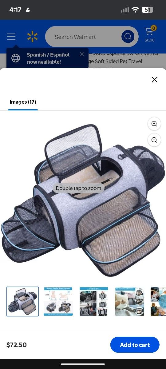 Expanding Dog Or Cat Carrier