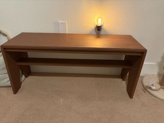 Brown wooden bench