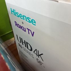 Hisense 58" Class 4K UHD LCD Roku Smart TV HDR R6 Series 58R6E3