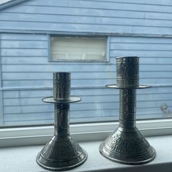 Silver Candlesticks, Made in Mexico 