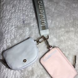 Lululemon Dual Pouch Wristlet Vapor Gold White 