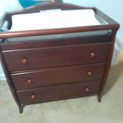 Changing Table Three Drawer Cherry Wood Must Pick Up $90