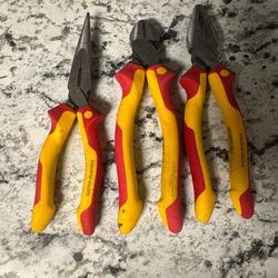 Wiha Tools Germany 3pc  Insulated Electrical Pliers And Cutters Set