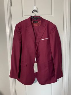Wehilion Suits for Men Size MD Burgundy Red 3 Pieces M756