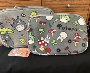 Totoro Canvas Zip Pouches Set of 2