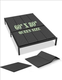 Upgraded S-Curved Rib Bunkie Board Queen Size 60"x 80" 10mm Heavy Duty Under Mattress Bed Support Slats - Breathable, Noise Minimizing, Moisture Resis