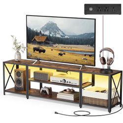  TV Stand With Power Outlets  TVs up to 75 Inches, Black ULTV122K01