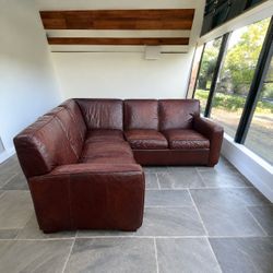 Grand Crate & Barrel Chestnut Sectional