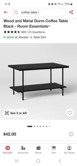 Wood And Metal Coffee Table