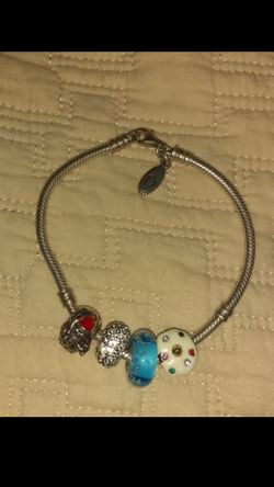 Pandora 925 BRACELET with charms including santa Claus charm