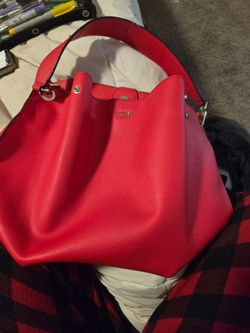Guess Red Leather Hobo Handbag