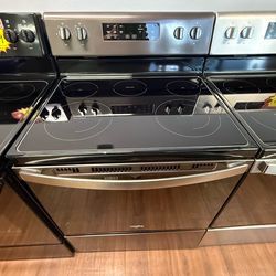 Whirlpool 5 Burner Electric Range in Black Stainless Steel