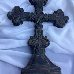 1316 Resin Cross Faux Metal Cross
