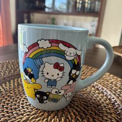 New Never Used Ceramic Hello Kitty And Friends Rainbow Mug 