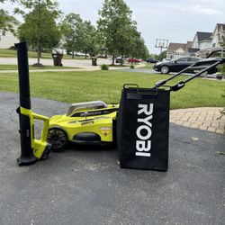 Ryobi 40V Brushless Lawn Mower + 18V Leaf Blower - Excellent Condition