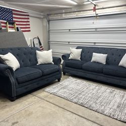 Navy Blue Sofa Set 