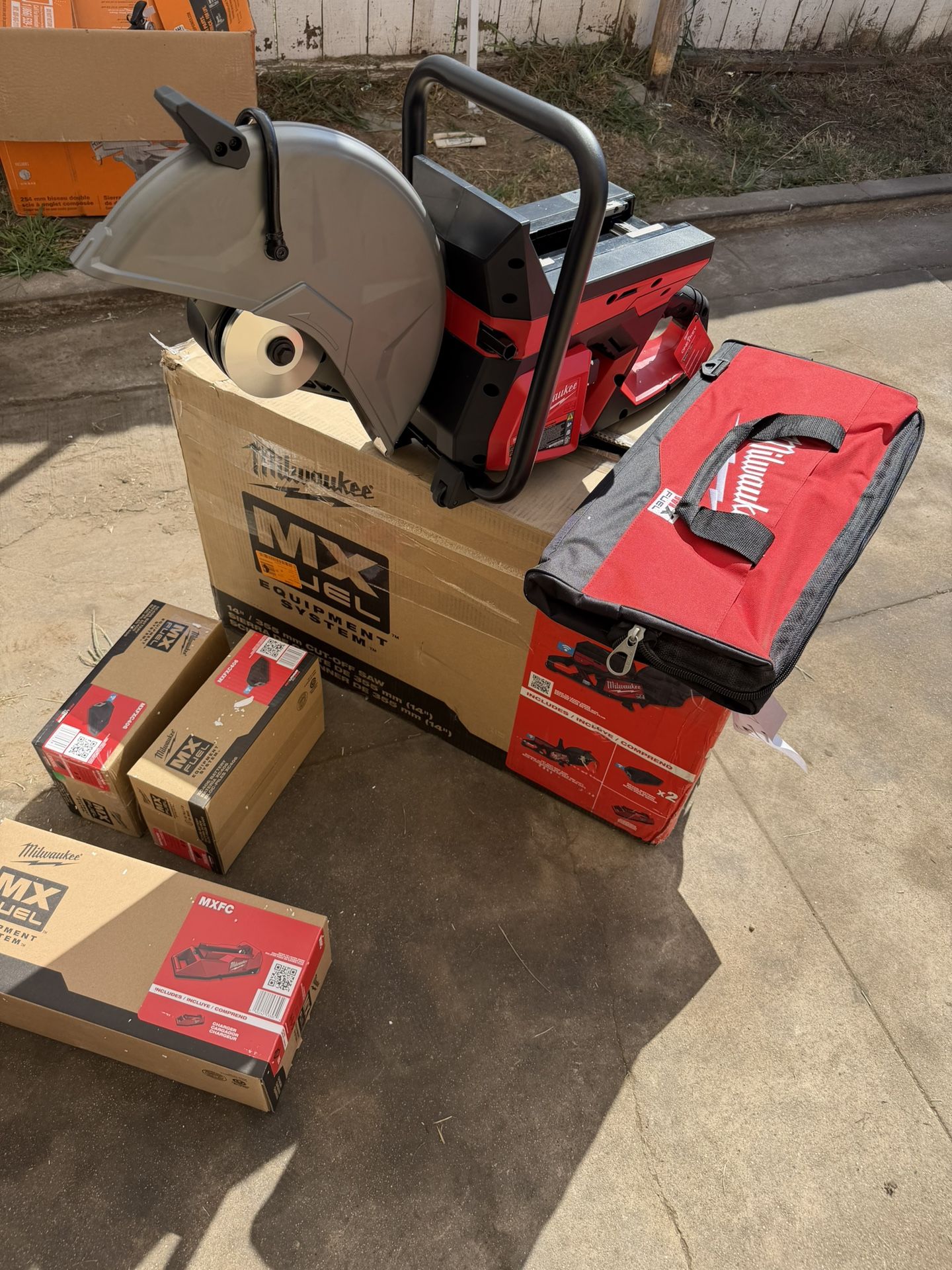 MX FUEL Lithium-Ion Cordless 14 in. Cut Off Saw Kit with (2) Batteries and Charger by Milwaukee