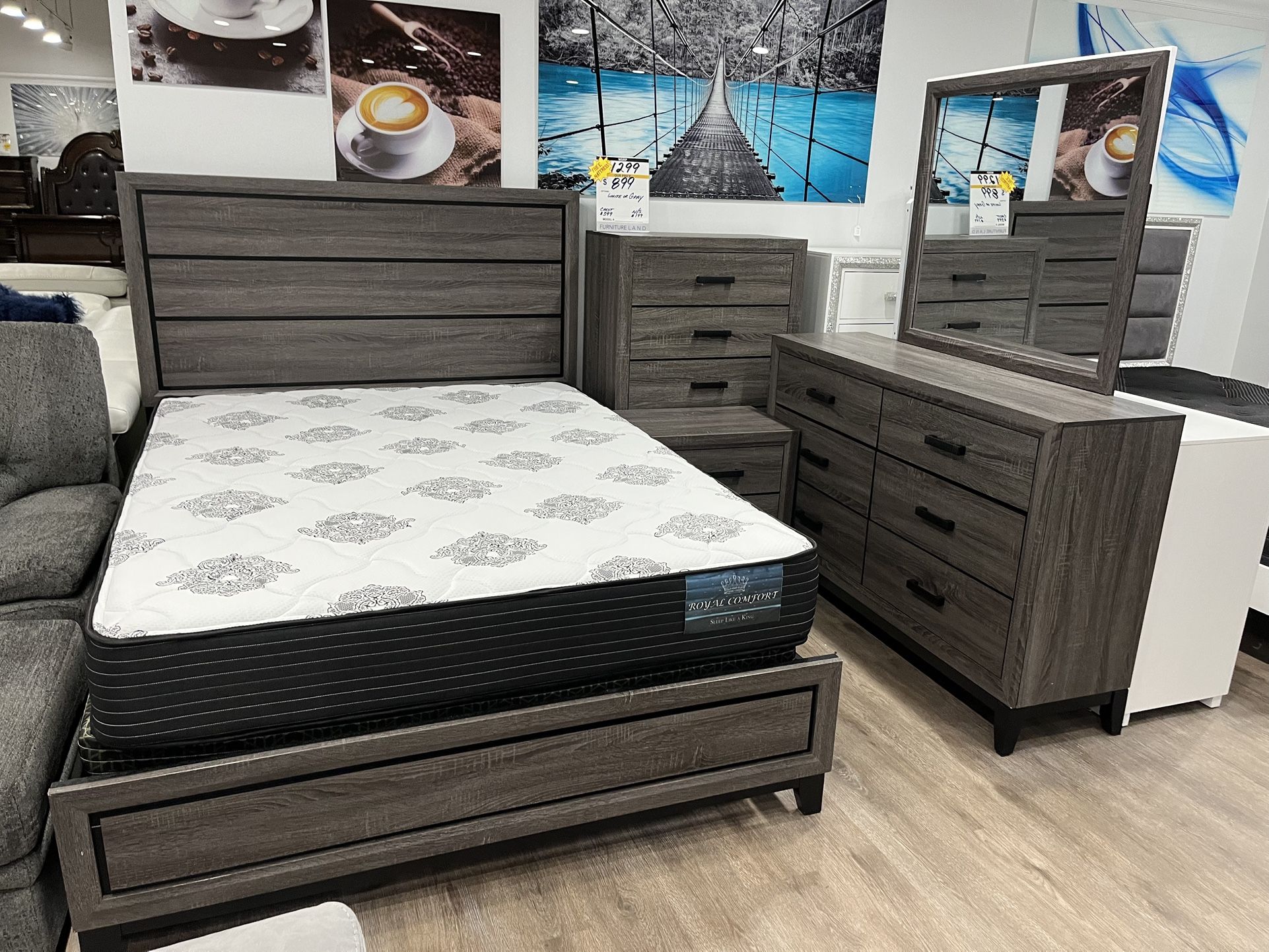 5PC BEDROOM SET AVAILABLE IN QUEEN/KING/FULL STARTING @$799 WITH FREE MATTRESS OFFER ENDS 12/5/25!!!**
