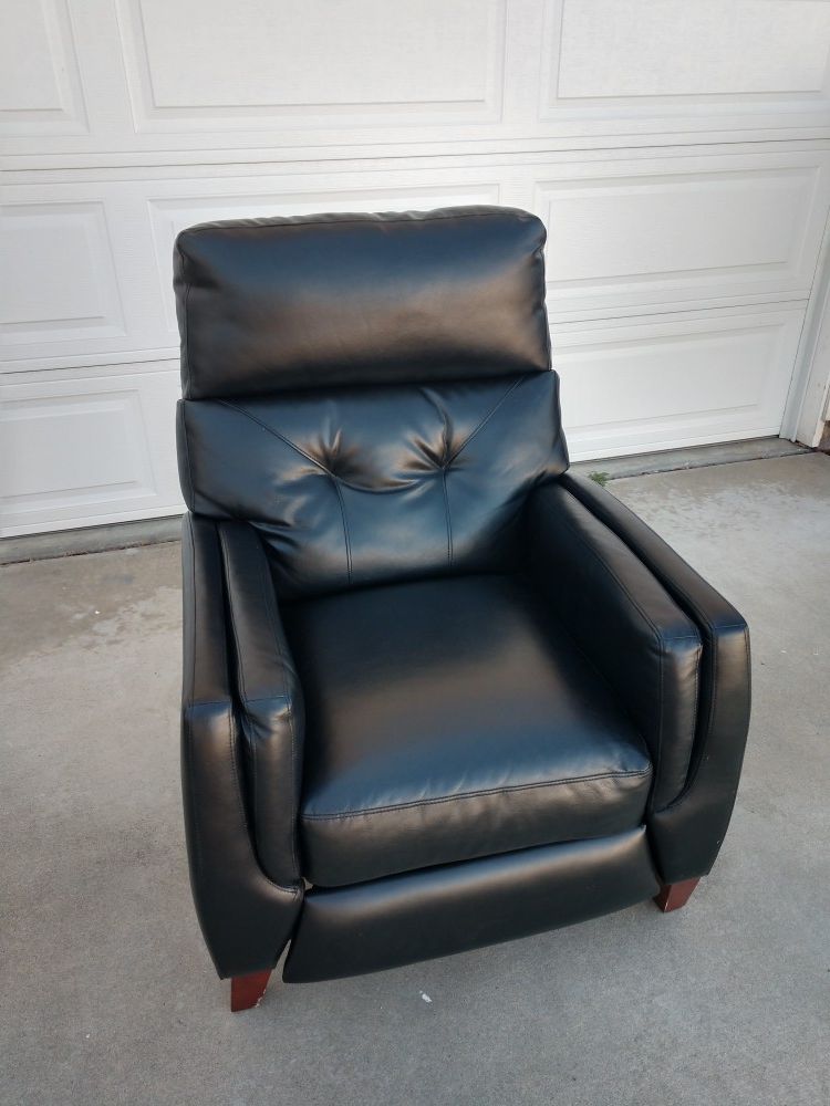 Black leather recliner