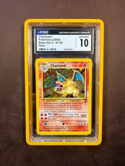 Charizard #4 2000 Pokemon Base Set 2 Holo CGC 10