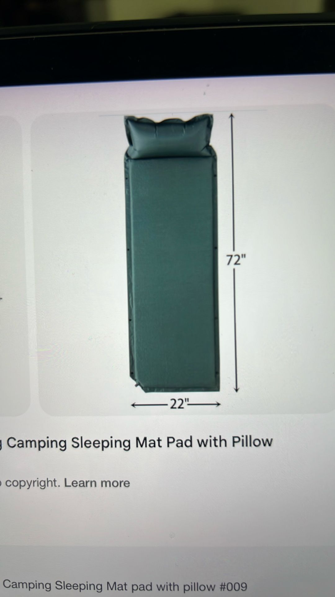 Semoo Self Inflating Mattress W/pillow Pre-owned
