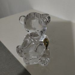 Waterford Crystal Teddy Bear Figurine - Paperweight 3.2"×2.5" - A44EB