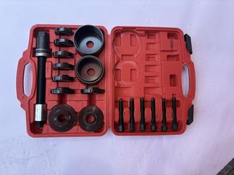 19pcs Front Wheel Bearing Press kit Bearing Puller Tools Wheel Drive Bearing Removal Tool Kit with Sliding Screws Universal Bushings Sleeves Storage C