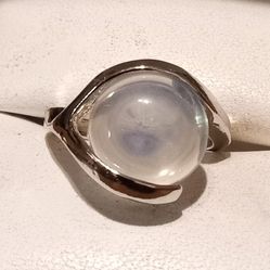 New Sterling Silver Natural Moonstone Ring 