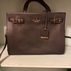 Kate Spade Pu Short Handle Bag With Detachable Shoulder Strap, Printed Interior