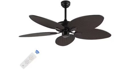 Raffles 52 in. Bohemian Industrial App/Remote-Controlled 6-Speed Palm Blade Ceiling Fan