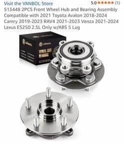 513448 2PCS Front Wheel Hub and Bearing Assembly Compatible with 2021 Toyota Avalon 2018-2024 Camry 2019-2023 RAV4 2021-2023 Venza 2021-2024 Lexus ES2