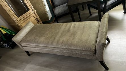 Upholstered King Size Bed-End Bench with Flared Arms 25” x 25” x 75”
