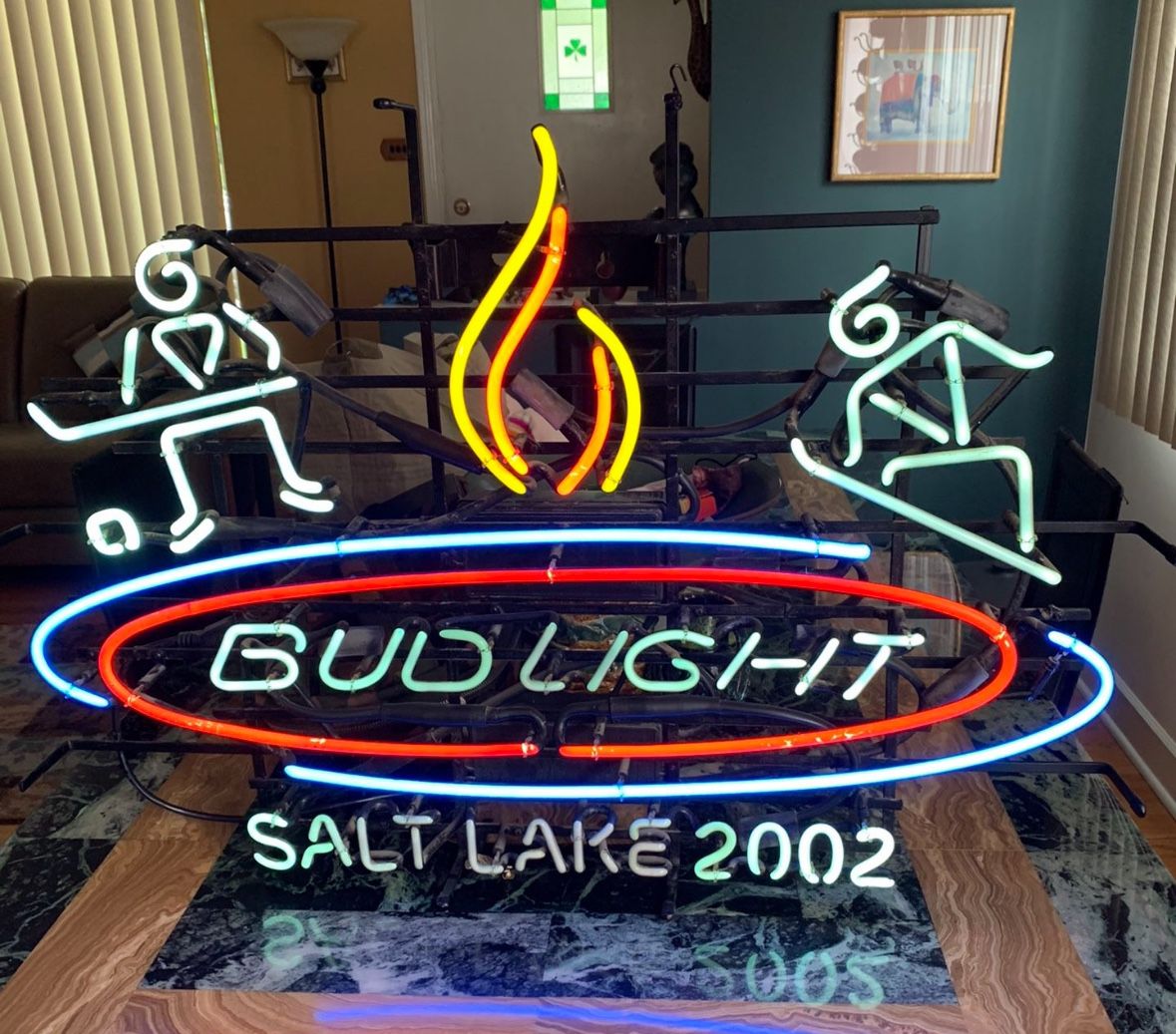 2002 Winter Olympics Bud Light Neon Sign 