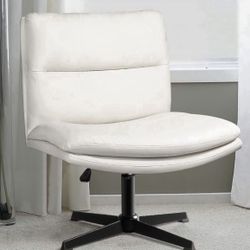 White Armless Swivel Chair 