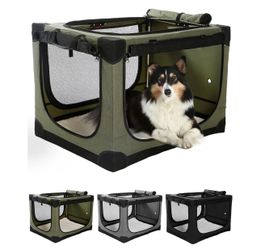 24" Soft Collapsible Travel Dog Crate for Small Medium Pets,Green