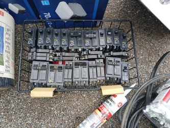 Square D Breakers (New) + GE Breakers / Vent Fans (New) /Staples (New) /FireCaulk/Ground Wire (10ft)/6/2 wire (10ft)
