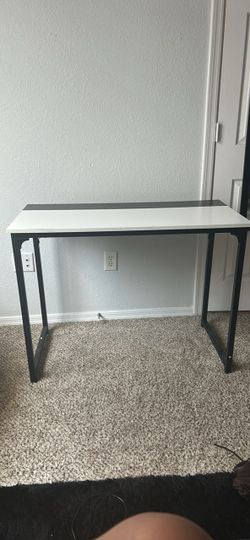 Two-Tone Black and White Metal Frame Desk