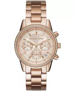 NWT Michael Kors 37mm rosegold chronograph watch for women