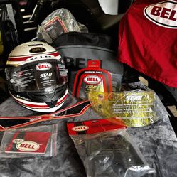 BELL HELMET LOT AND REPLACEMENT SHIELDS RACE STAR FLEX RSD FORMULA 