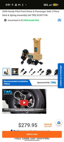'03-'08 Honda Pilot Front Suspension (Struts, Springs)