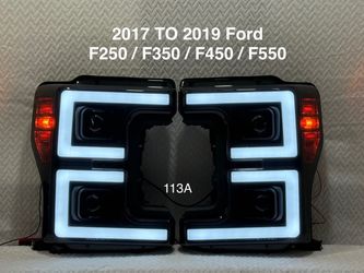 2017 TO 2019 Ford F250 / F350 / F450 / F550 LED C-Bar Projector Headlights w/ Switchback Sequential Headlights