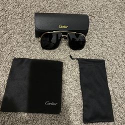 Black Cartier Glasses With Gold Frame