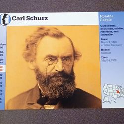 1996 Grolier Carl Schurz Union General Civil War Vintage Collectible Large Card