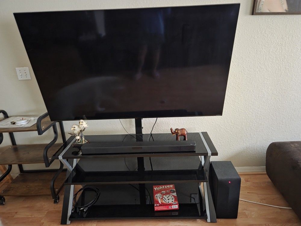 65" Flat Screen TV, With Entertainment Center