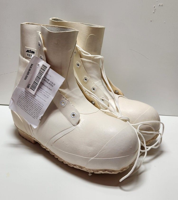 USGI ACTON EXTREME COLD WEATHER VAPOR BARRIER WHITE BUNNY BOOTS SIZE 12R NWT