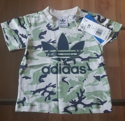 Adidas Infants Camouflage Tee Shirt Size 12M Brand New With Tags