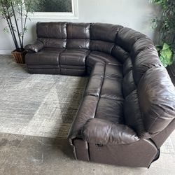 Leather Sectional Recliner
